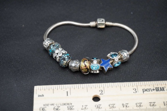 Chamilia Sterling Silver Charm Bracelet (10 Charms)