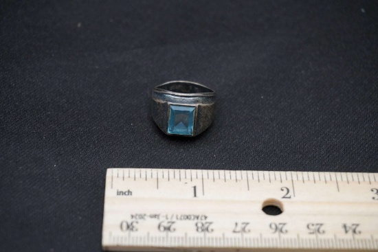 Sterling Silver Blue Stone Ring