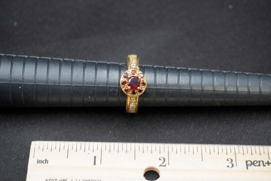 Sterling Silver Red Stone Ring