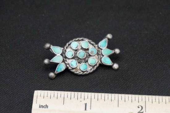 Sterling Silver Turquoise Pin