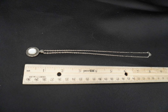 Sterling Silver Mother Of Pearl Pendant Necklace