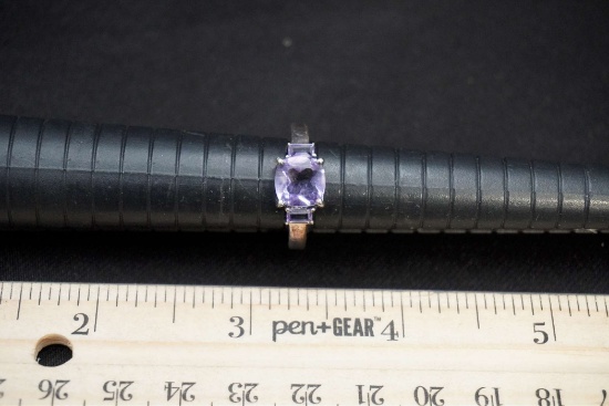Sterling Silver Ring W/ Light Purple Stone
