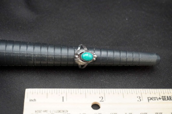 Sterling Silver Ring W/ Blue/Green Stone