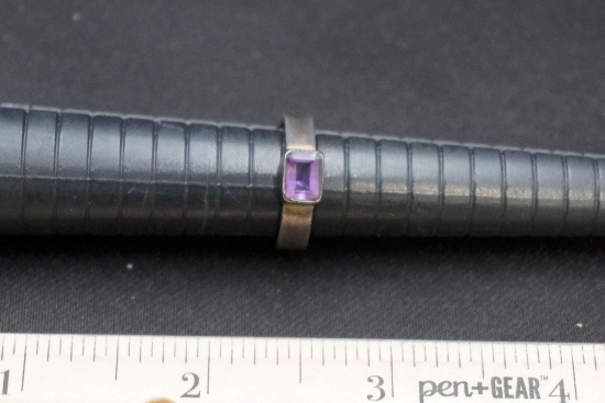 Sterling Silver Ring W/ Purple Stone