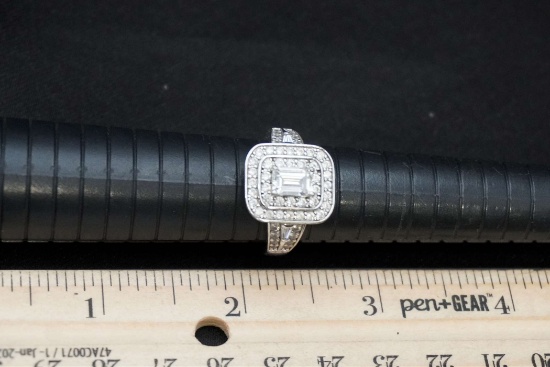 Sterling Silver Ring W/ White Stones