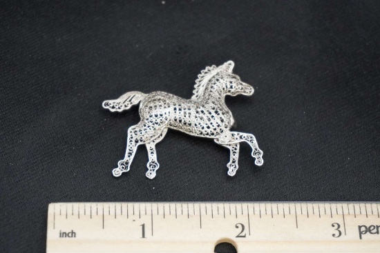 Sterling Silver Horse Brooch
