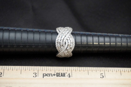 Sterling Silver Ring W/ White Stones