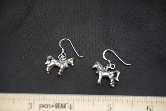 Sterling Silver Horse Earrings