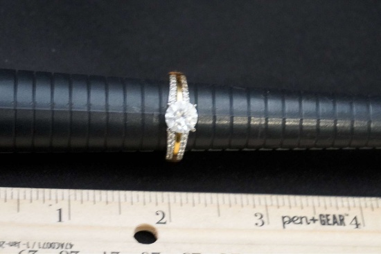 Sterling Silver Ring W/ White Stones