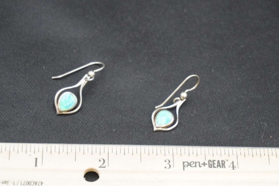 Opal Sterling Silver Earrings
