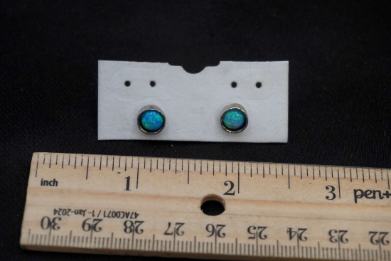 Opal Sterling Silver Earrings