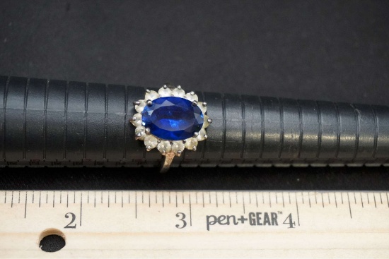 Sterling Silver Ring W/ Blue Stone