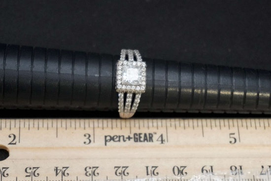 Sterling Silver Ring W/ White Stones