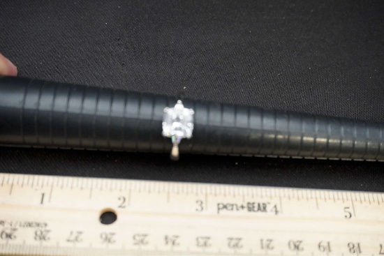 Sterling Silver Ring W/ White Stone