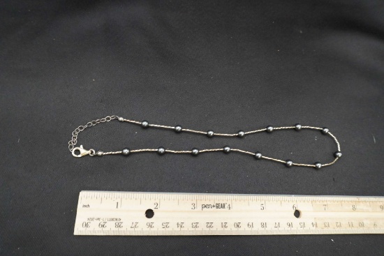Sterling Silver Faux Pearl Necklace