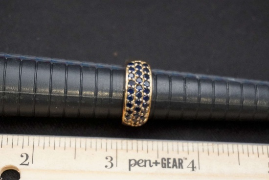 Sterling Silver Ring W/ Blue Stones
