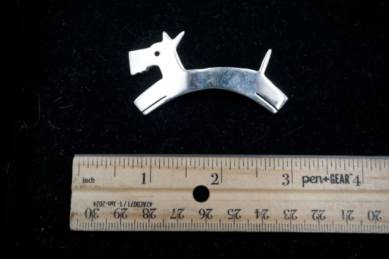Sterling Silver Dog Brooch