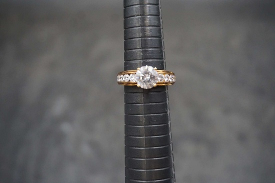 Sterling Silver Ring W/ White Stones