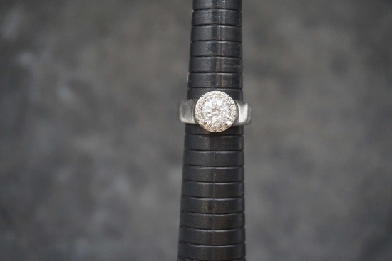 Sterling Silver Ring W/ White Stones