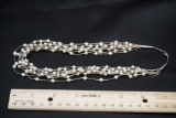 Sterling Silver Real Pearls Necklace