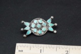 Sterling Silver Turquoise Pin