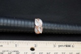 Sterling Silver Ring W/ White Stones