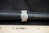 Sterling Silver Ring W/ White Stones