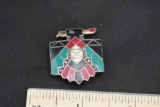 Sterling Silver Turquoise & Coral Thunderbird