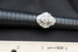 Sterling Silver Ring W/ White Stones