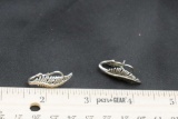 M.F. Relios Sterling Silver Feather Earrings