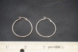 Sterling Silver Hoop Earrings (Have A Gold Tone To Them)