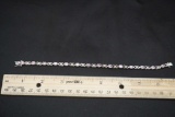 Sterling Silver Bracelet W/ Pink & White Stones