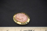 Gold Front Cameo Brooch