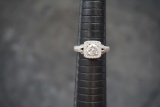 Sterling Silver Ring W/ White Stones