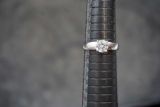 Sterling Silver Ring W/ White Stone