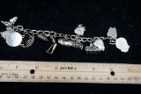 Sterling Silver Charm Bracelet (Some Charms Are Not Sterling Silver)