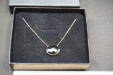 Technibond Sterling Silver Necklace (Color Is Deep Red/Black)
