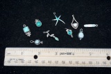 Sterling Silver Opal Pendants (9)