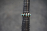 Silver-Toned Ring W/ Blue Stones