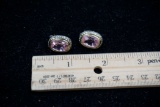 Sterling Silver Pink Stone Earrings