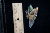 Sterling Silver Abalone Butterfly Brooch