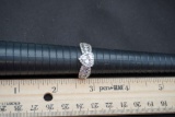 Sterling Silver Ring W/ White Stones