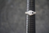 Sterling Silver Ring W/ White Stones