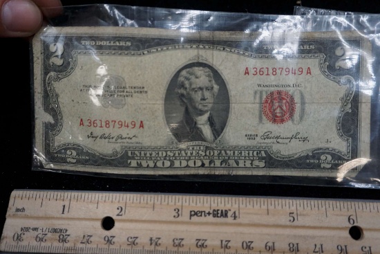 1953 Red Seal $2 Bill