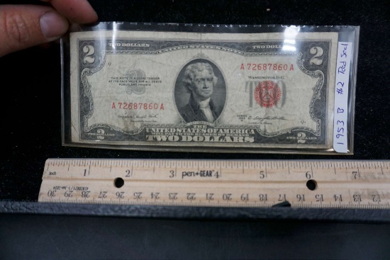 1953 B Red Seal $2 Bill