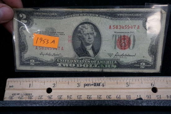 1953 A Red Seal $2 Bill