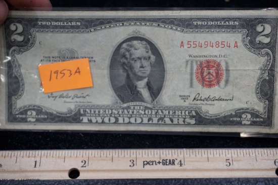 1953 A Red Seal $2 Bill
