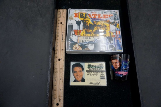 The Beatles Cds, Elvis Driver'S License Souvenir & Shot Glass
