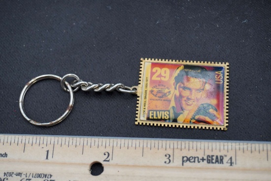 Elvis Presley Postage Stamp Keychain