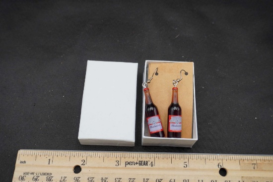 Budweiser Beer Bottle Earrings